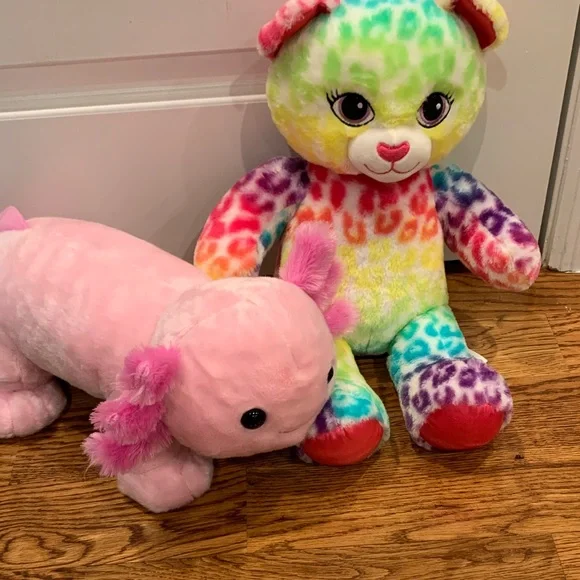 Build a Bear Bears Axolotl Turquoise, Rainbow, and Pink Stuffed Animal Set - Picture 6 of 7